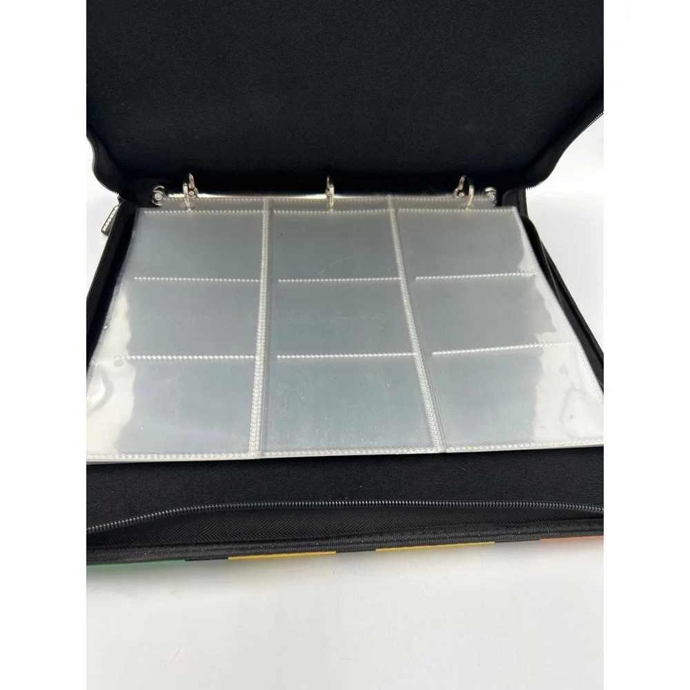 Geecow 9-Pocket Trading Card Binder Zippered 400+ Card Holder Black Lightning